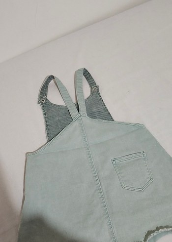 Gri Kısa Kot Salopet - Görsel 3