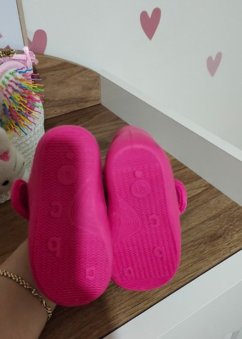 Kız Çocuk Pembe Sıcak Terlik Velcro - Görsel 3
