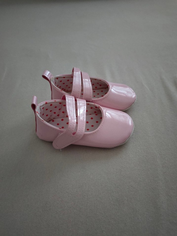 Kız bebek Pembe Tokalı Babet Ayakkabı - Görsel 2