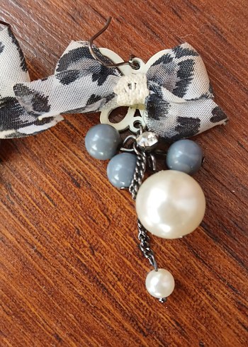 Leopar Desenli Mini Boncuklu Küpe - Görsel 2