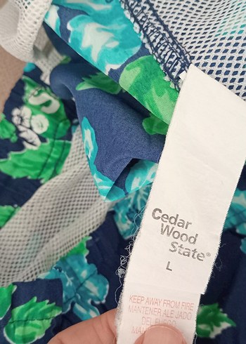 Bohem Mavi Çiçek Desenli Düğmeli Şort - Görsel 3