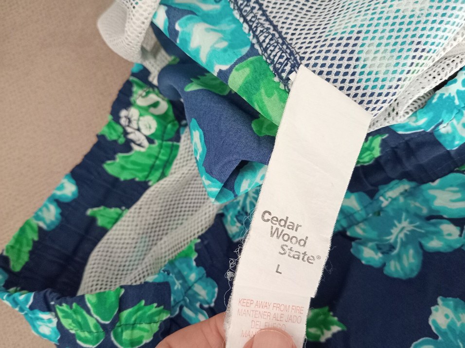 Bohem Mavi Çiçek Desenli Düğmeli Şort - Görsel 3