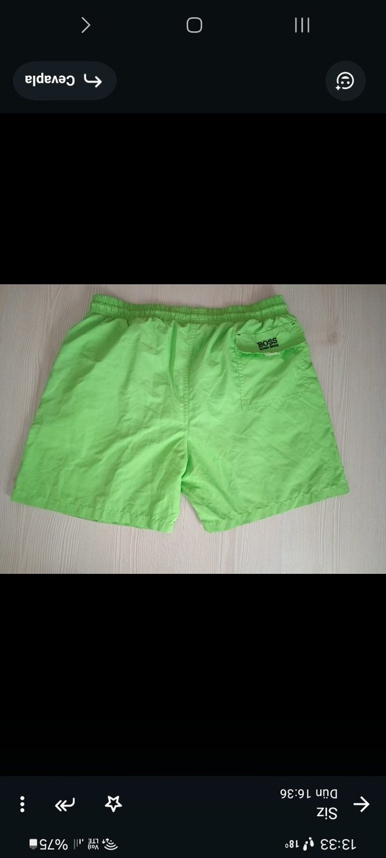 Hugo Boss Yeşil Logo Baskılı Erkek Şort - Görsel 2