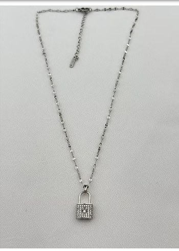 Diğer çelik kilit kolye silver 