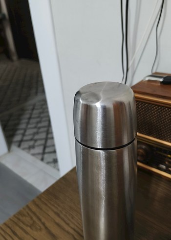 Gri Çelik Termos Matara - Görsel 2