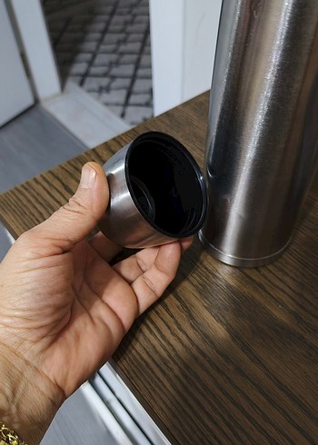 Gri Çelik Termos Matara - Görsel 7