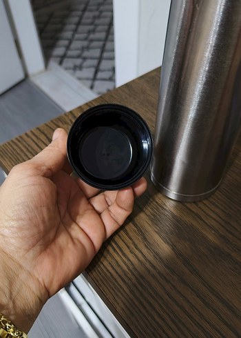 Gri Çelik Termos Matara - Görsel 6