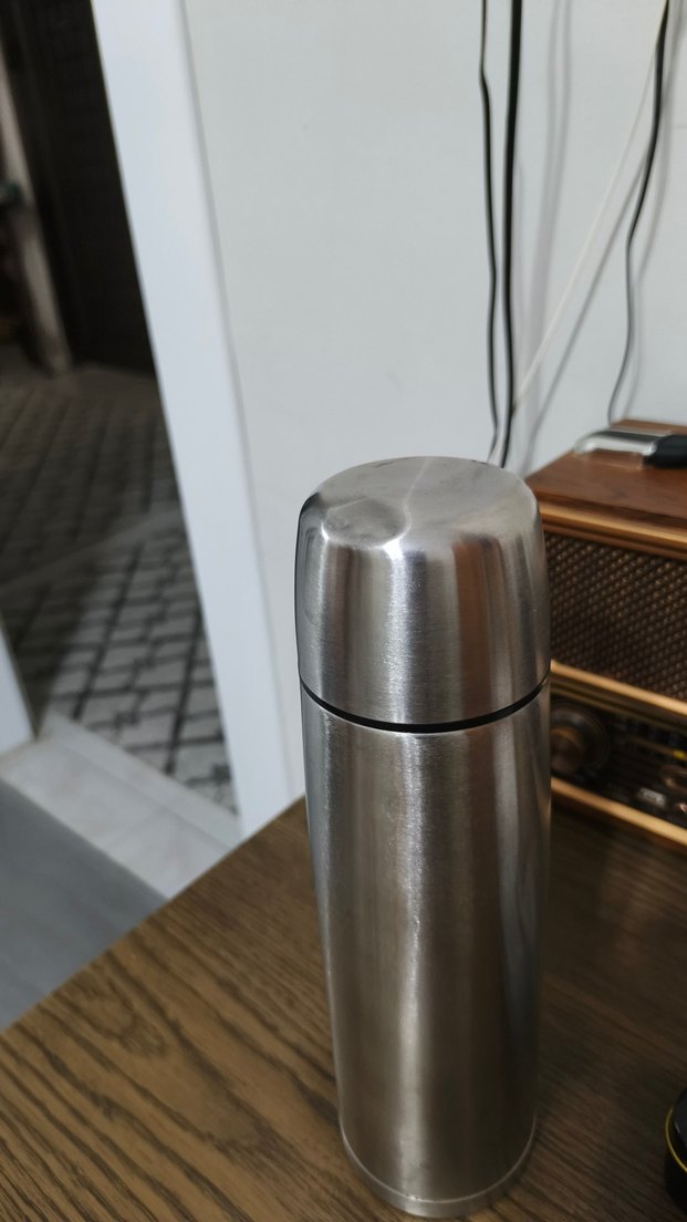 Gri Çelik Termos Matara - Görsel 2