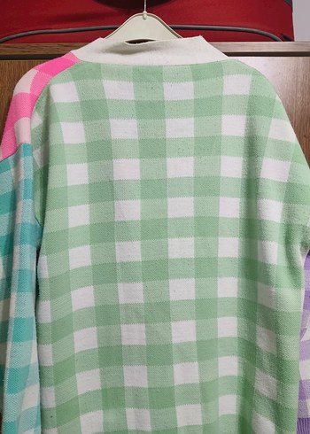 Düğmeli Renkli Kadın Hırka - Görsel 8