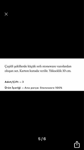Beden ten rengi Renk HM Home vazo 3 adet