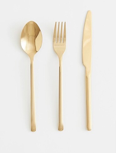H&M Home Cilalı Gold çatal kaşık bıçak