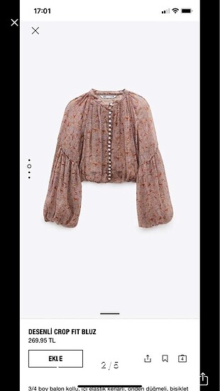 Zara crop bluz