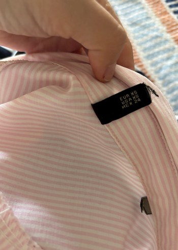 Zara Pembe Keten Salaş Kadın Gömlek