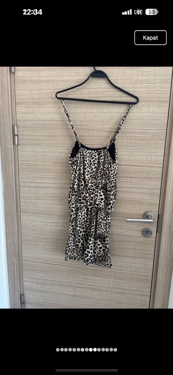 Leopar Desenli Kısa Askılı Tulum - Görsel 5