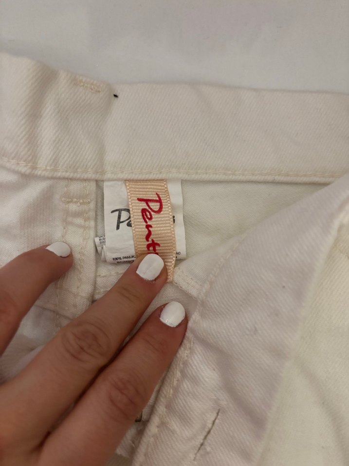 Beyaz Kadın  Mini Şort - Görsel 4