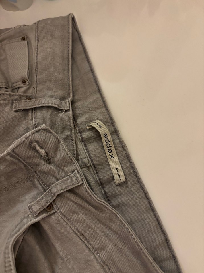 Gri Midi Denim Kadın Şort - Görsel 5