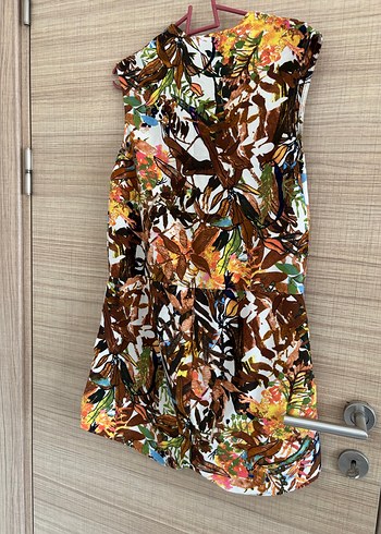 Kahverengi V Yaka Bohem Kolsuz Mini Tulum - Görsel 5