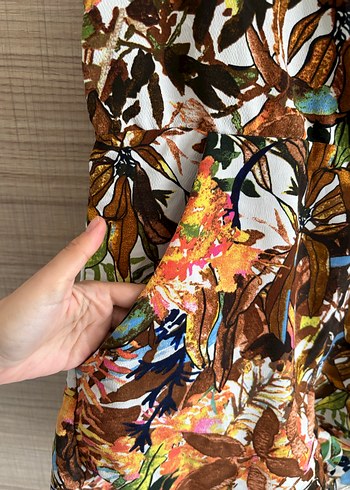 Kahverengi V Yaka Bohem Kolsuz Mini Tulum - Görsel 7