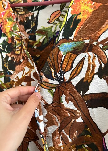 Kahverengi V Yaka Bohem Kolsuz Mini Tulum - Görsel 8