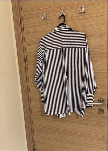 Uzun Kollu Çizgili Kadın Gömlek - Görsel 3