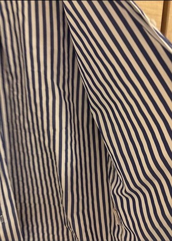 Uzun Kollu Çizgili Kadın Gömlek - Görsel 10