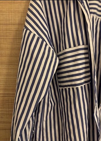 Uzun Kollu Çizgili Kadın Gömlek - Görsel 8