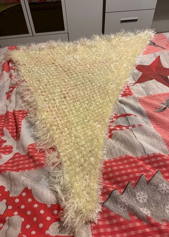 El örgüsü Bej Örme Kadın Şal - Görsel 2