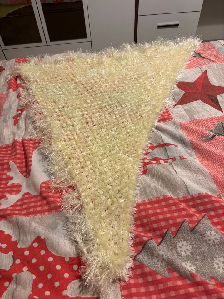 El örgüsü Bej Örme Kadın Şal - Görsel 2