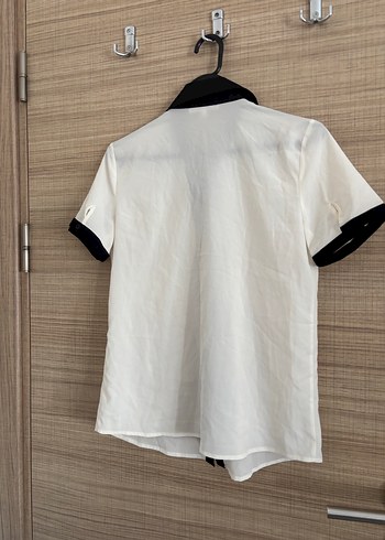 Parizyen Stil Siyah-Beyaz Kısa Kollu Gömlek - Görsel 7