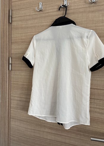 Parizyen Stil Siyah-Beyaz Kısa Kollu Gömlek - Görsel 9