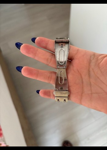 Zincir Detaylı Beyaz Gri Kadın Saat - Görsel 4