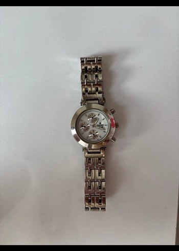 Zincir Detaylı Beyaz Gri Kadın Saat - Görsel 6