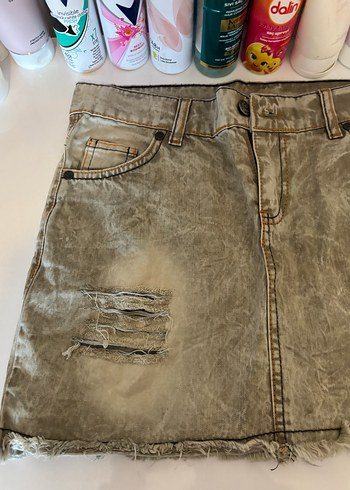 Düğmeli Bohem Salaş Midi Kot Etek - Görsel 4