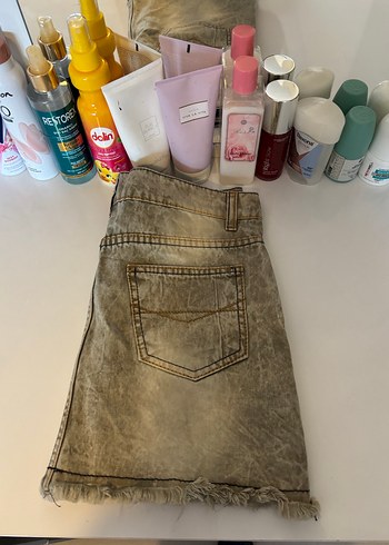 Düğmeli Bohem Salaş Midi Kot Etek - Görsel 6