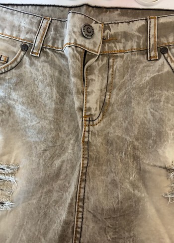 Düğmeli Bohem Salaş Midi Kot Etek - Görsel 5