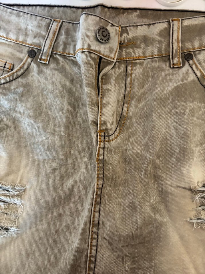 Düğmeli Bohem Salaş Midi Kot Etek - Görsel 5