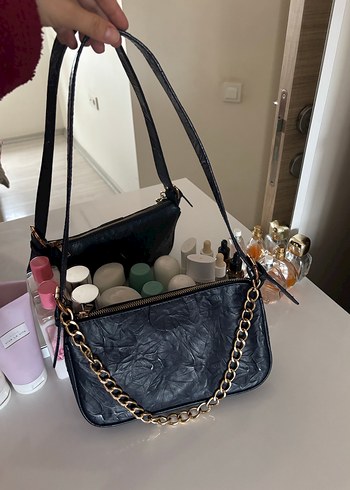 Orjinal Mudo Zincir Detaylı Siyah Kadın Çanta 10 da 1 fiyatına - Görsel 2
