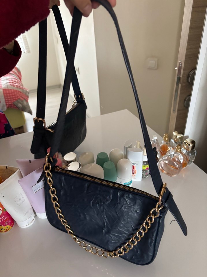 Orjinal Mudo Zincir Detaylı Siyah Kadın Çanta 10 da 1 fiyatına - Görsel 3