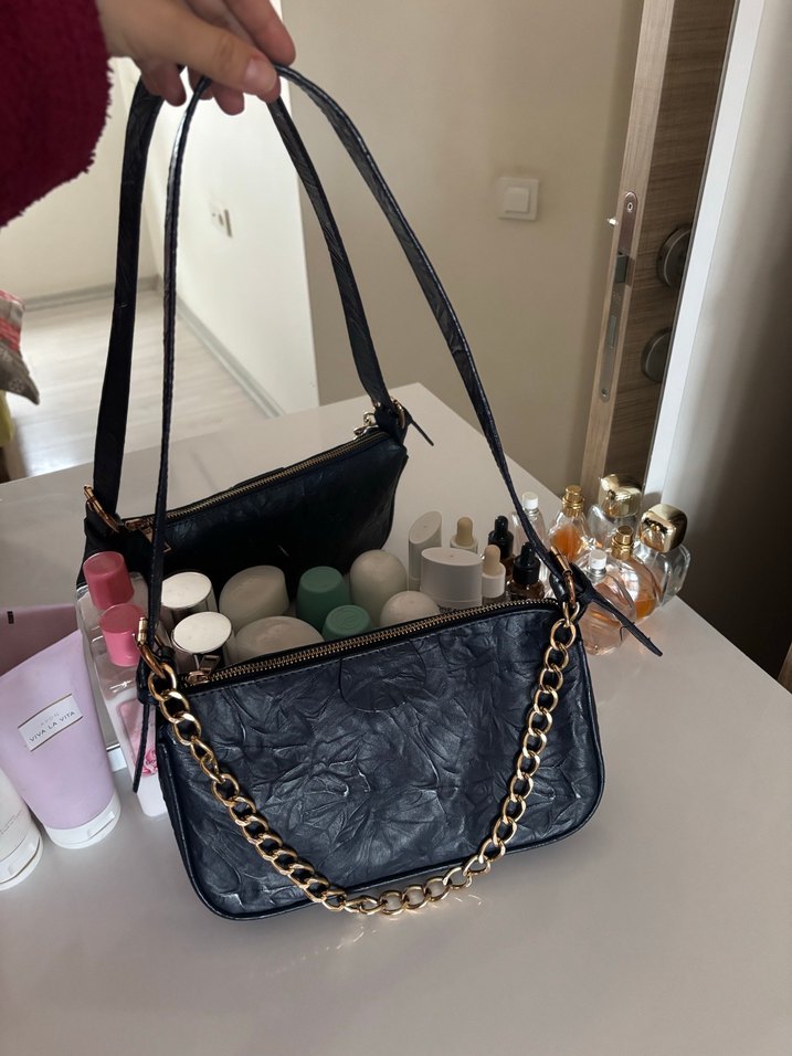 Orjinal Mudo Zincir Detaylı Siyah Kadın Çanta 10 da 1 fiyatına - Görsel 2