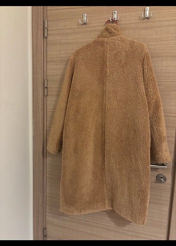 Kahverengi Peluş Midi Kadın Kaban - Görsel 14