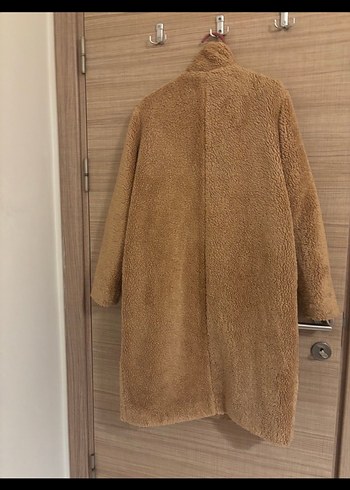 Kahverengi Peluş Midi Kadın Kaban - Görsel 13
