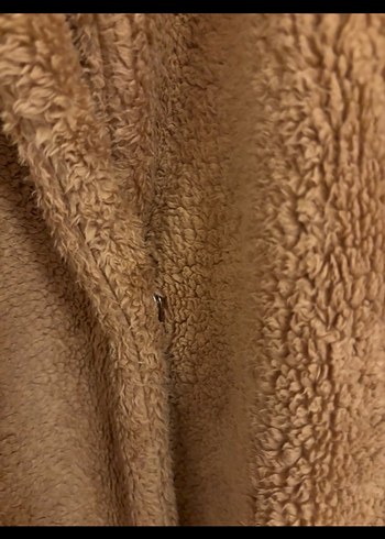 Kahverengi Peluş Midi Kadın Kaban - Görsel 10