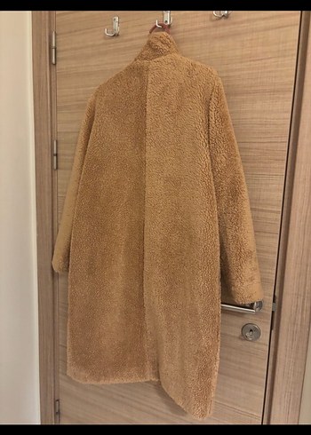 Kahverengi Peluş Midi Kadın Kaban - Görsel 16