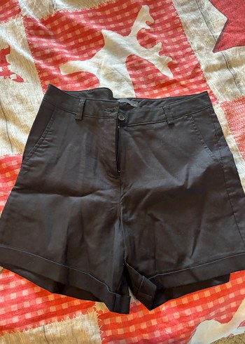 Kadın Siyah Mini Pamuk Şort - Görsel 2