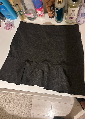 Gri Midi Mudo Eteği Fırfırlı - Görsel 3