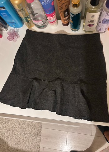 Gri Midi Mudo Eteği Fırfırlı - Görsel 2