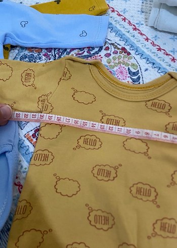 Sarı Triko Kısa Kollu Bebek Body - Görsel 10