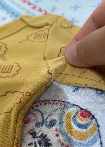 Sarı Triko Kısa Kollu Bebek Body - Görsel 11