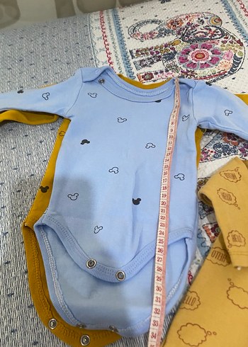 Sarı Triko Kısa Kollu Bebek Body - Görsel 6