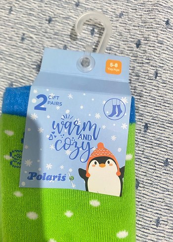 Erkek Çocuk Renkli Baskılı Çorap 2'li Polaris - Görsel 2